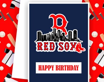 Unique 80 Red Sox Happy Birthday Card