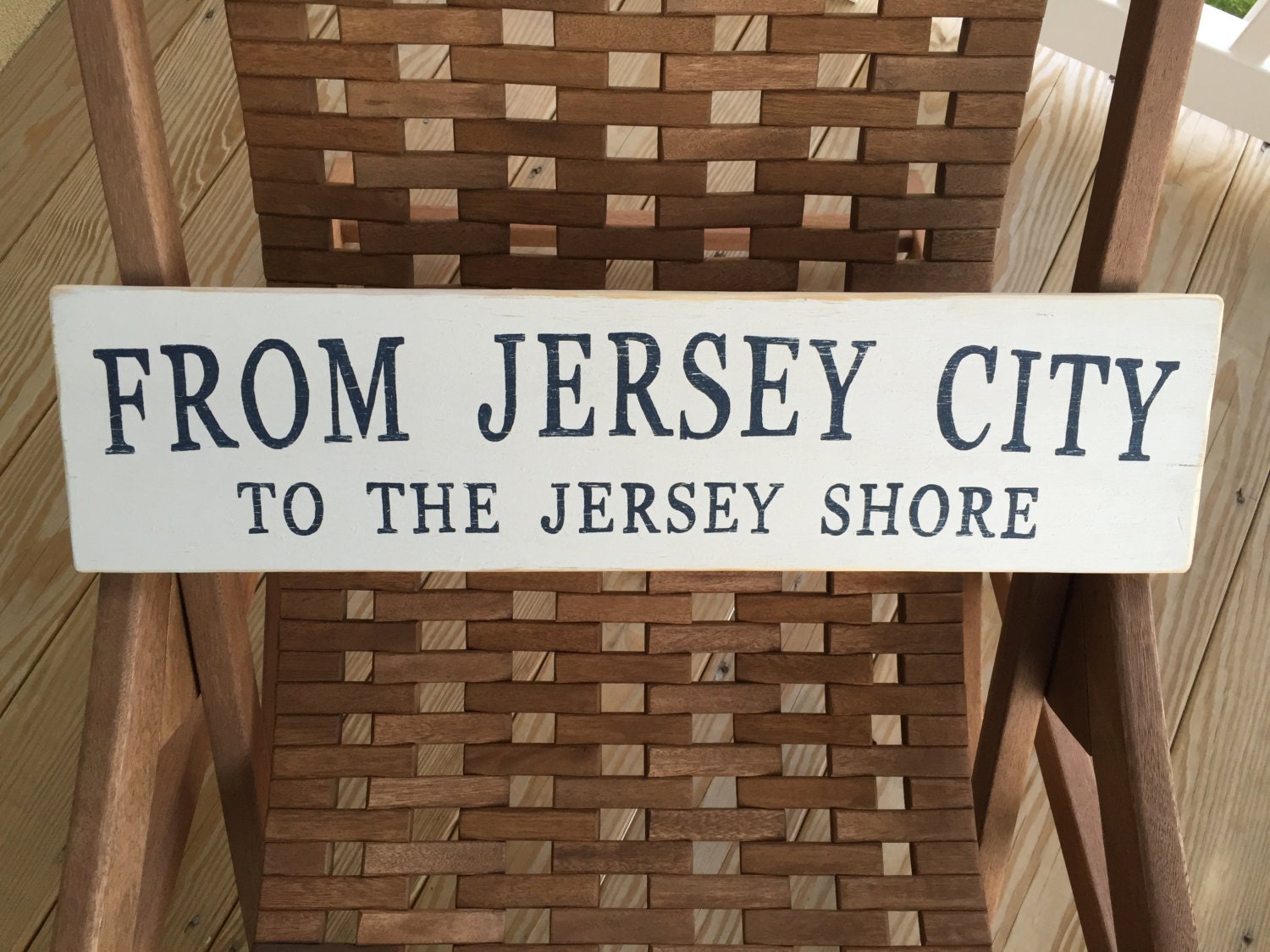 From Jersey City To The Jersey Shore Hand Painted Beach Sign Custom