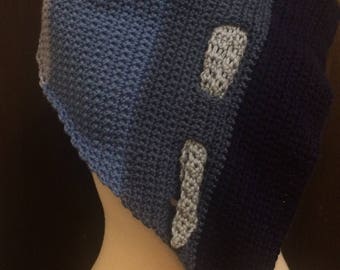 Color Block Crochel Keyhole Scarf