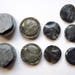 Different sets of 2 or 3 buttons old Pearl material 2.1 cm diameter at 3 cm, the shape of pucks iridescent grey shades