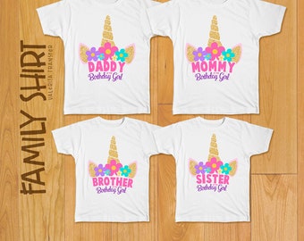 family shirt unicorn design