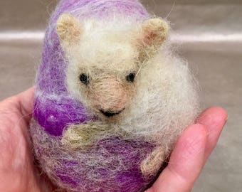 Needle felted egg, Easter egg, spring egg, Easter decor, Easter ornament, spring decor, spring ornament, needle felted sheep, felted lamb