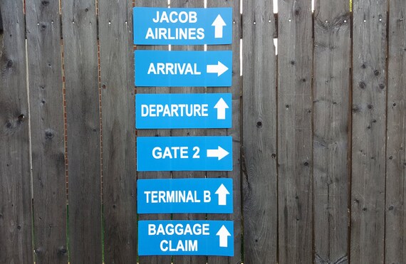 Airplane Party Signs Airport Terminal Signs Airplane