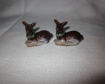 Ceramic deer salt and pepper shakers