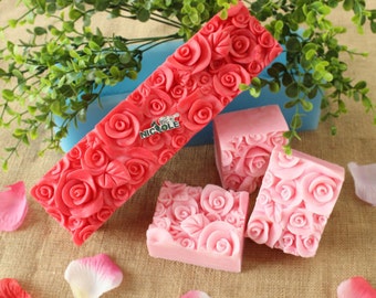 Rose Soap Mold Silicone Mold Soap Mould Cuboid Bar Loaf Candle Mold Resin Mold