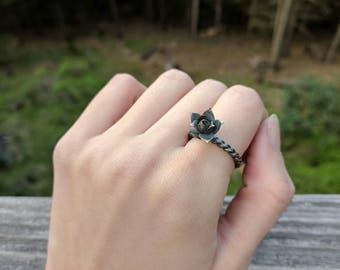 Sterling silver succulent ring
