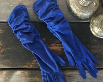 Vintage Electric Blue New Wave Women’s Gloves c. 1980