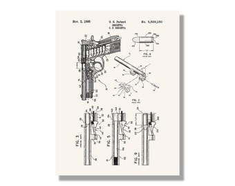 Walther PPK Military and Weapons Patent Poster Blueprint