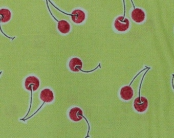 Retro Bake Cherries, Cotton woven fabric, The Henley Studio, Makower UK, 1/2 yd.