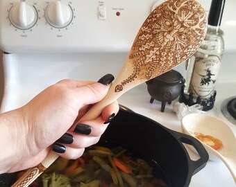 Wood Burned Greenman Spoon