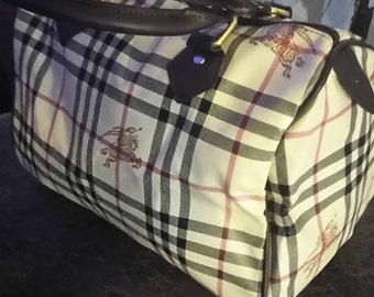 plaid burberry purse