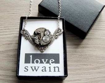 Steampunk Necklace / watch movement necklace