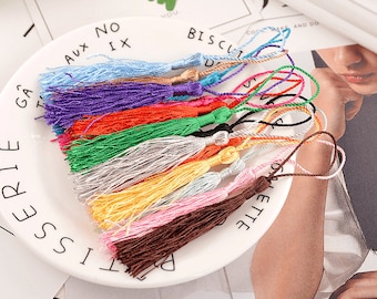 13cm Multi-Colored Small Chinese Knot Tassel Cord Loop Floss Bookmark Jewelry Making DIY Craft