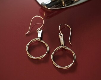 Small Wrapped Hoop Guitar String Earrings
