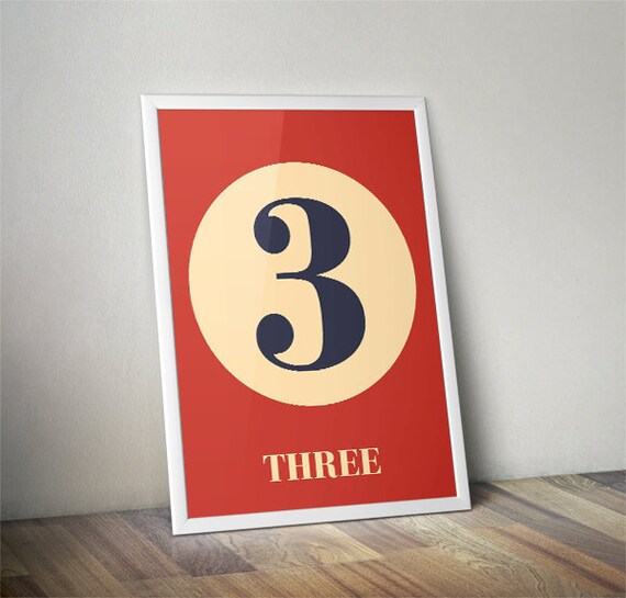 Number Art PrintPrint Room Decor Custom number Nursery