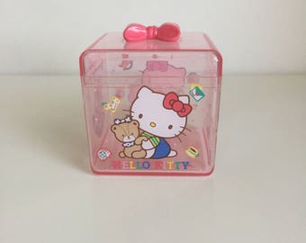 Vintage SANRIO - HELLO KITTY Clear Trinket Box