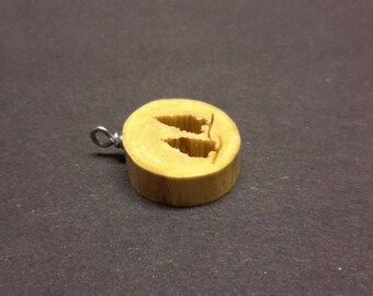 Two Tree Necklace made from Maple - hand cut with scroll saw - FREE SHIPPING