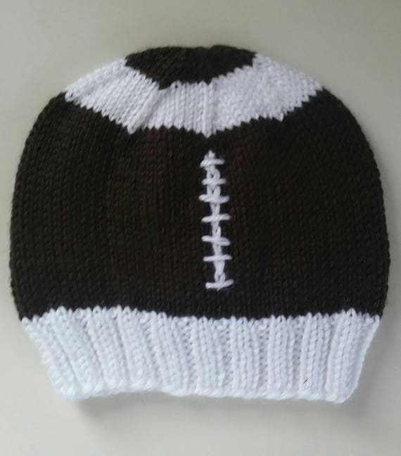 Football Hat for Baby Girl or Baby Boy Hand Knit Photo Prop