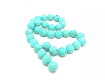 Round Turquoise beads 32 natural 12mm