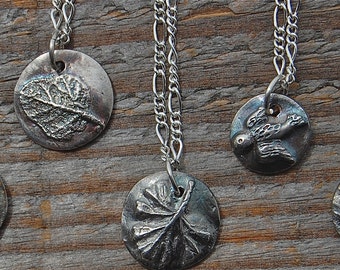 silver necklace, herb necklace, rosemary necklace, sage necklace, thyme necklace, oregano necklace, geranium necklace, chef gift, gardener