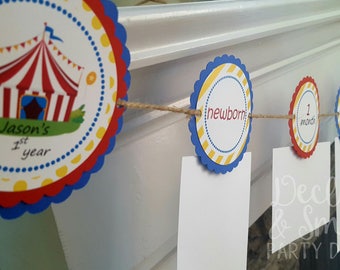 carnival theme birthday * circus themed party * circus monthly photo banner * circus first birthday * carnival first birthday *circus party