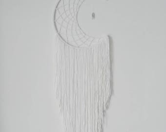 Crescent Moon Dreamcatcher, Crescent Moon, Dreamcatchers, Boho Decor, Bohemian Wall Hanging, Boho Wedding Decor, Nursery Decor, Gypsy