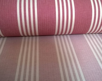 CANVAS ticking red stripe unbleached cotton and polyester