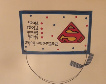 Superman Bathroom Wall Hanging