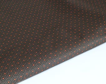 Brown, orange geometric cotton fabric by 50 cm