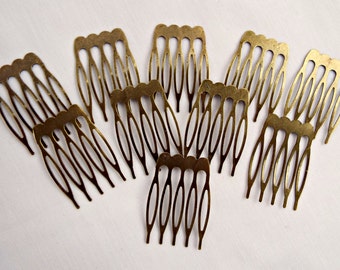 Bronze Hair Combs, 10 or 25, Metal Hair Combs, Small Hair Comb, Hair Accessories, Bronze Tone Combs, Bridal Supplies, Bronze Hair Slide, UK