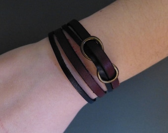 Bracelet 2 leather double straps