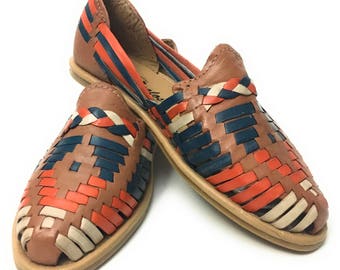 Original Mexican leather Huarache sandals. Womens sandals.