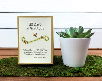 30 Days of Gratitude, Give Thanks, Gratitude Cards, Gratitude Calendar, Thanksgiving Advent Calendar, 3.5" x 5" - Boxed Set of 30 Cards