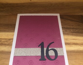 Handmade birthday card -Sweet 16