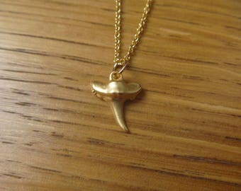 Necklace shark tooth 24 k gold plated silver