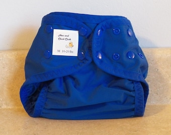 Medium PUL Diaper Cover with Leg Gussets- 10 to 20 pounds- Saturn Blue- 22006