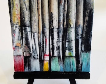 My Paintbrushes - 4x4 Mini - Acrylic on Canvas Painting