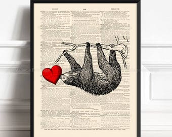 Sloth, Brother Poster Gift, Best Aunt Gifts, Sloth Gift For Girls, Sloth Baby Gift, Kids Bathroom, 3rd Anniversary Gift, Friendsgiving 380