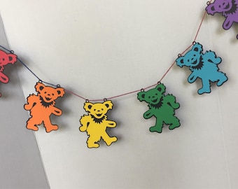 Grateful Dead Dancing Bears Banner for Birthday Party Nursery Reception Baby Shower