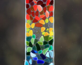 Rainbow fused glass suncatcher / sun catcher