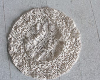 Vintage crochet doily is handmade, vintage.
