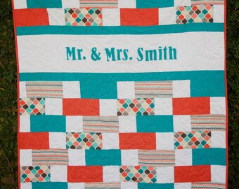 Wedding Quilt - Custom Name Quilt - Custom Wedding Quilt - Wedding Gift - Personalized Quilt - Anniversary Gift - Wedding Guestbook