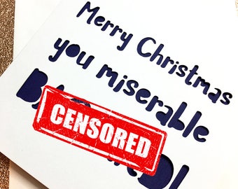 Offensive Rude Christmas Card, Funny, Sarcastic, boyfriend card, for him, husband, best friend, cheeky card, merry christmas, obscene
