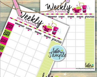 60%OFF - Meal Planner, Printable Planner, Weekly Meal Planner, To Do List, Food Planner, Week Planner, Organizing Printables, Kawaii, Meal