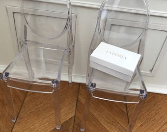 Louis XVI Ghost Chair Side Chair Miniature 1:6 Doll Clear