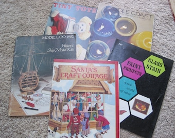 Lot of 5 - Felting, Historic Ship Model Kits, Paint Projects, Glass Staining, Doll Making, Candle Crafting - All Vintage