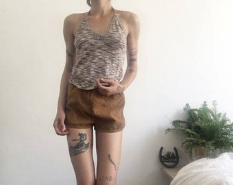 Space Dye Halter / 70s / brown / minimal / neutral / small /