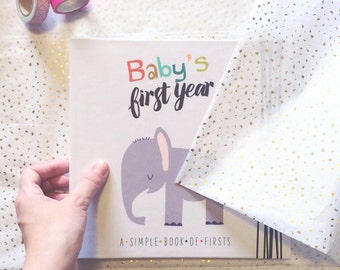 Baby Book- Gender Neutral Baby Book- Jungle Baby Book- Safari Baby Book- Animal Baby Book- Baby’s First Year- Baby Memory Book- Baby Journal