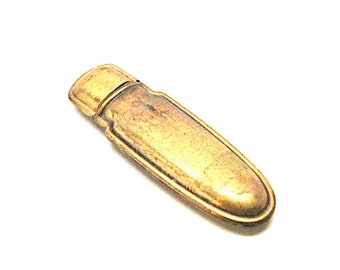 Vintage Brass Needle Case, Sewing Notion, Needlework, Mechanical Pencil Lead Case, Antique, Chatelaine, Seamstress, 1940's