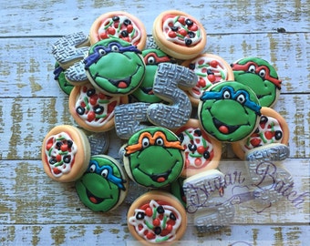 2 Dozen Ninja Turtle Birthday Decorated Cookies